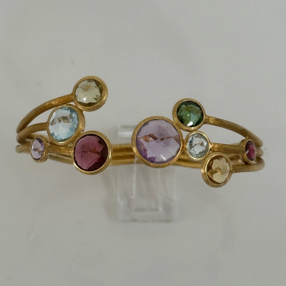 Marco Bicego 18k gold JAIPUR Color Gemstone cuff Bracelet​ ⭐️ - Picture 11 of 15